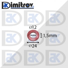 Дифтунга Ø 12 х Ø 24 х 1,5 mm медна